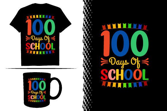 100 Days of School T Shirt Design