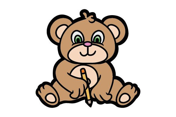 Baby Bear with Pencil