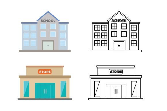 Building School Store Fill Bundle Graphics and Icons