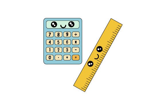Calculator and Ruler, Kawaii Style Crafts