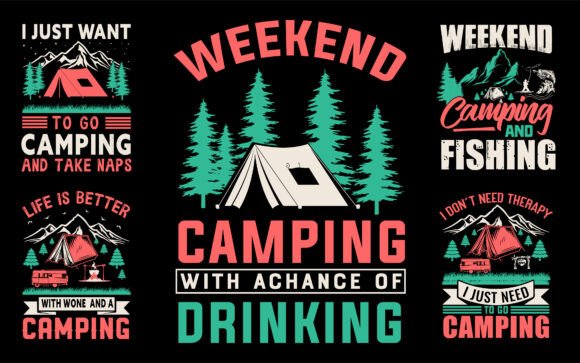 Camping T-Shirt Design Print on Demand
