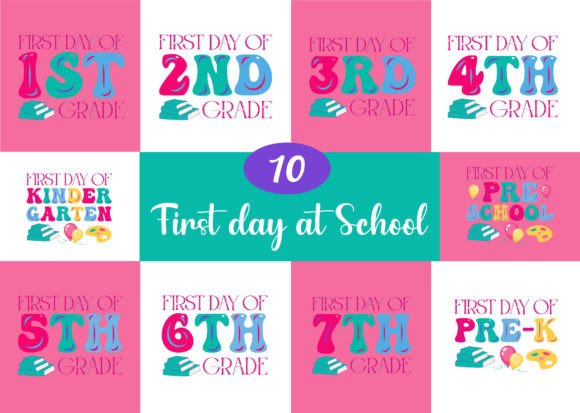 First Day at School Bundle Graphics and Print Templates