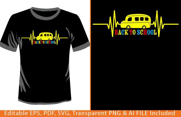 Heartbeat School Bus Driver T-Shirt Graphics