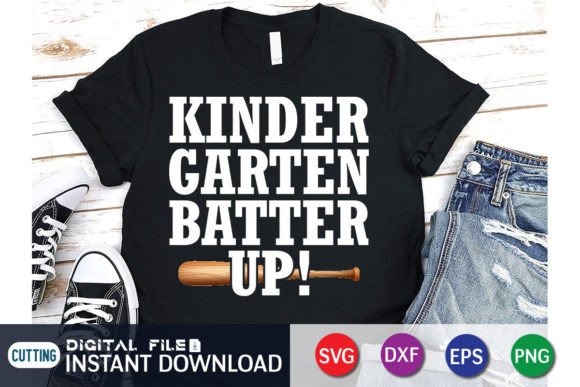 Kindergarten Batter Up School T-Shirt Graphics