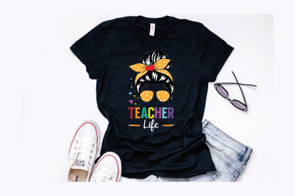 Messy Bun Teacher's Day Design Graphics