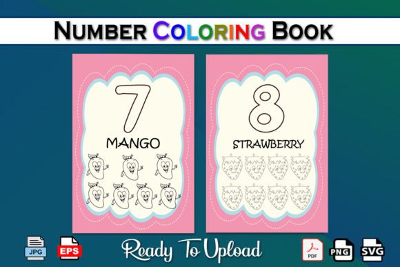 Number Coloring Book 7, 8: A Versatile Graphic Design Asset for Kdp Keywords