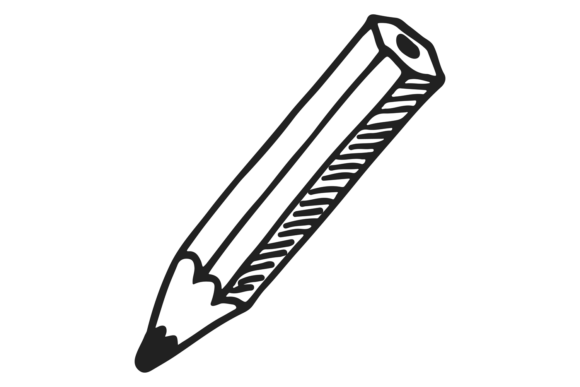 Pencil Icon. Writing Tool Doodle. School