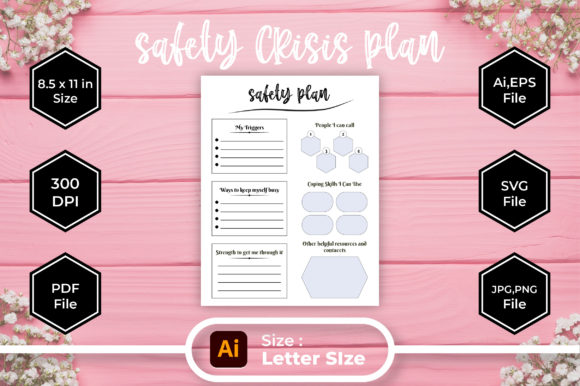 Printable Safety Crisis Plan Worksheet: A Graphic Template for Professional Editorial Use