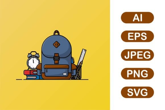 School Bag Vector Illustration for Graphics and Illustrations