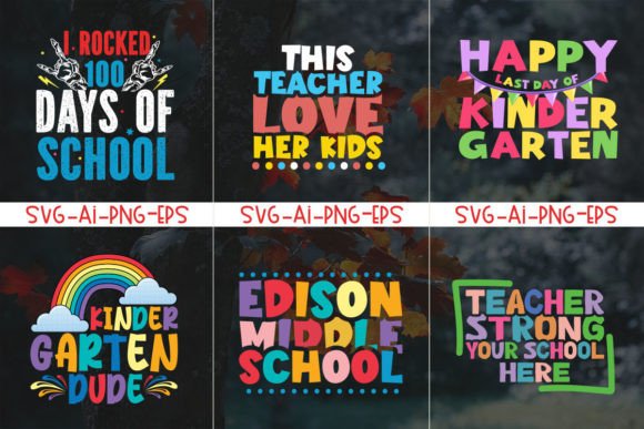 School Bundle Tshirt Design 100th Days – A Versatile Graphic Design Asset for Branding and Content