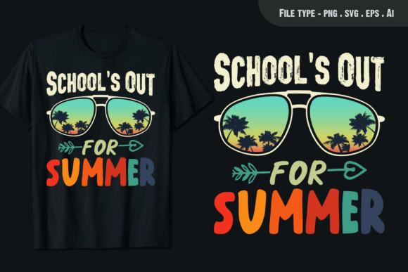 Schools Out for Summer Teacher T-Shirt: A Retro Graphic Design Asset