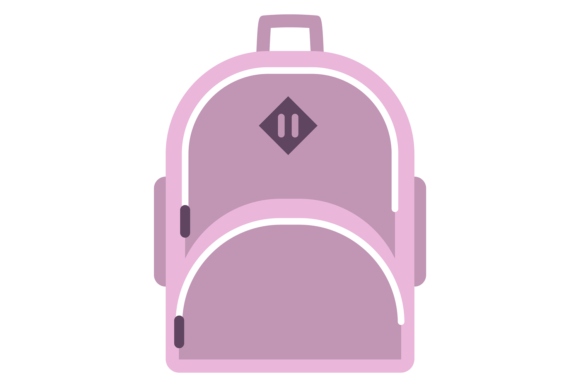 Sport Backpack Icon. Pink School Bag Sym