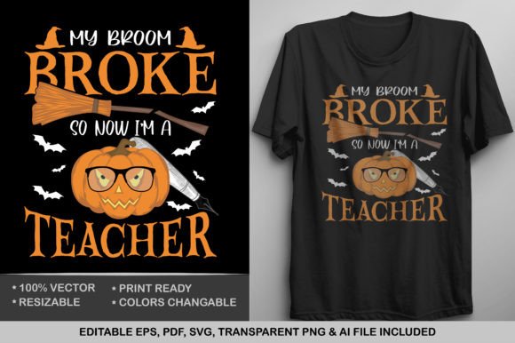 Teacher - Halloween T-shirt: Graphics and Print Templates